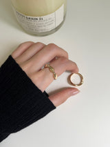 [2 set] bold stone ring set