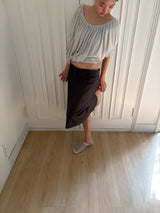 gathered drape top
