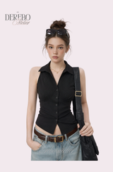 Steady Collar Halter Sleeveless Top
