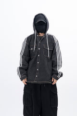 Merence フード付きデニムシャツ