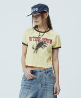 BITE LOVER クロップリンガーTシャツ