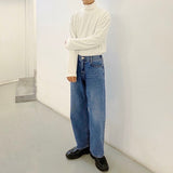 ストレートフィットロングワイドジーンズ