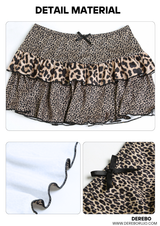 Leopard sweet frill skirt