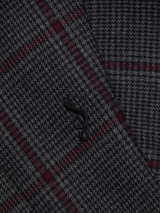 1/2 S クレフチェッカードハーフラインシャツ (GRAY/BURGUNDY)