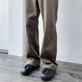 Ribbed Draped Wide Trousers