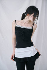 [MADE] Fromdi Ribbon Shirred Lace Sleeveless