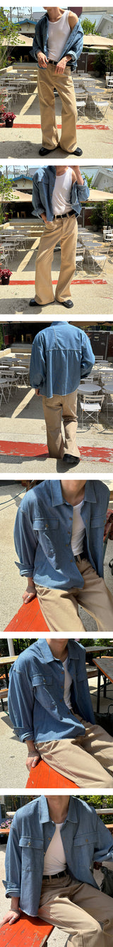 [S/S] Crop denim cutting shirts