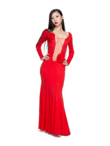 Red Reversible Lace-Up Detachable Flower Dress