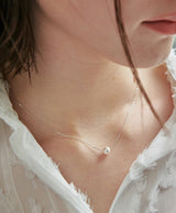 [925 silver] Un.silver.131 / simple pearl necklace (silver)