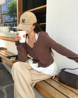 ランディー ポルカドットロングスリーブカーディガン