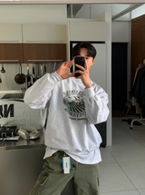 No-Mace Shannon Print Semi Overfit Sweatshirt