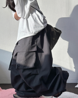 HIGH QUALITY 💛 KOREAN / STRING 🩶 FRONT CARGO PARACHUTE RIVET COTTON LONG PANTS 💛🩶🖤💚 - 4 COLORS