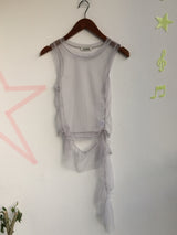 see-through frill sleeveless