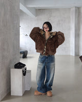 [UNISEX] ビンテージウォッシュドローワイドジーンズ