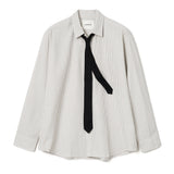 Tamia Stripe Cotton Shirt [Vintage Black]