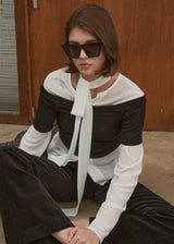 SHEER TIE BLOUSE