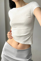 [MADE] Lihi Dot Backless Short Sleeve T-shirt