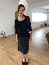 FOLD MIDI SKIRT