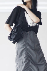 Leah Canvas Frill Shoulder Bag