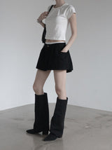 Center Shirred Round Crop Top
