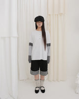 CHECK FOLDING BERMUDA SWEATPANTS