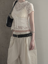 Lace Patchwork Strap Sleeveless
