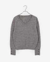 Eha Button Warmer Wool V-neck Knit