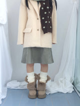 Suede Rabbit Fur Boots