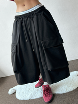 Milan Cargo Pintuck Over Balloon Bermuda Shorts  2 Color 