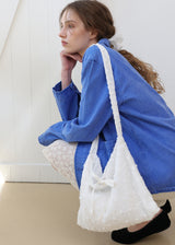 Lace Flower Shoulder&Cross Bag_White
