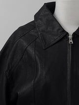 scratch leather collar jacket (unisex)