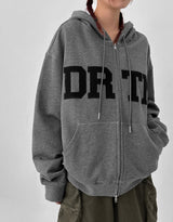 [MADE] Wiggy Applique Loose Fit Hooded Zip-up
