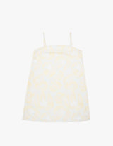 [Webhouse x BOMI] Sunny Blossom Blur Scarf Dress - Yellow