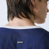henley neck concho ringer t-shirt navy