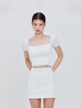 コルセットクロップブラウス (white)