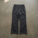 Hem-Pleated Flared Wide Trousers