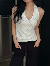 Micro dot halter top(3color)