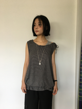 Waffle string sleeveless top (4color) 