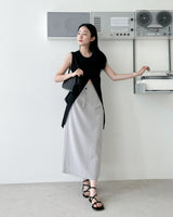 lessel nylon slit sleeveless
