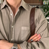 Glass Pigment Basic Cotton Shirt