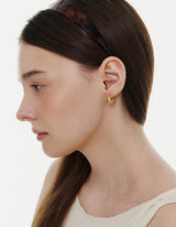 26SS★ Champagne First Moon Silver One-Touch Earrings M