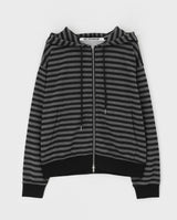 [B-BASIC] Striped Hooded Zip-up