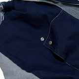layered deconstructed zip-up hoodie_blue