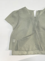 Organza Plain Layered Short Sleeve Blouse