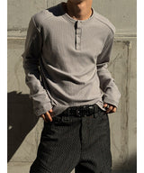 [MUSCLE FIT] Golgi raglan henry neck knit(3color)