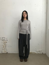 Odd Wool Touch Pintuck Slacks (2color)