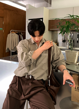 Glass Pigment Basic Cotton Shirt