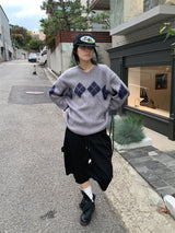 BRUSH ARGYLE KNIT (3C)