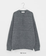 [unisex] ハインドレイブークレヘンリーネックオーバーニット