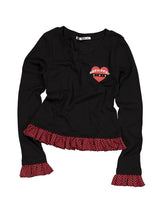 CHECK FRILL TOP